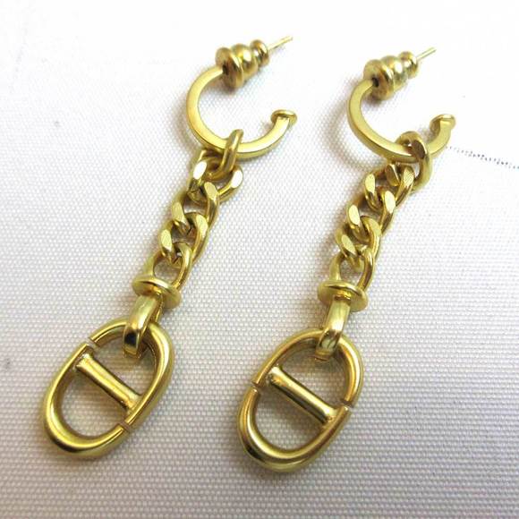 Dior Jewelry Christian Dior Accessories Earrings Swing Gold Color